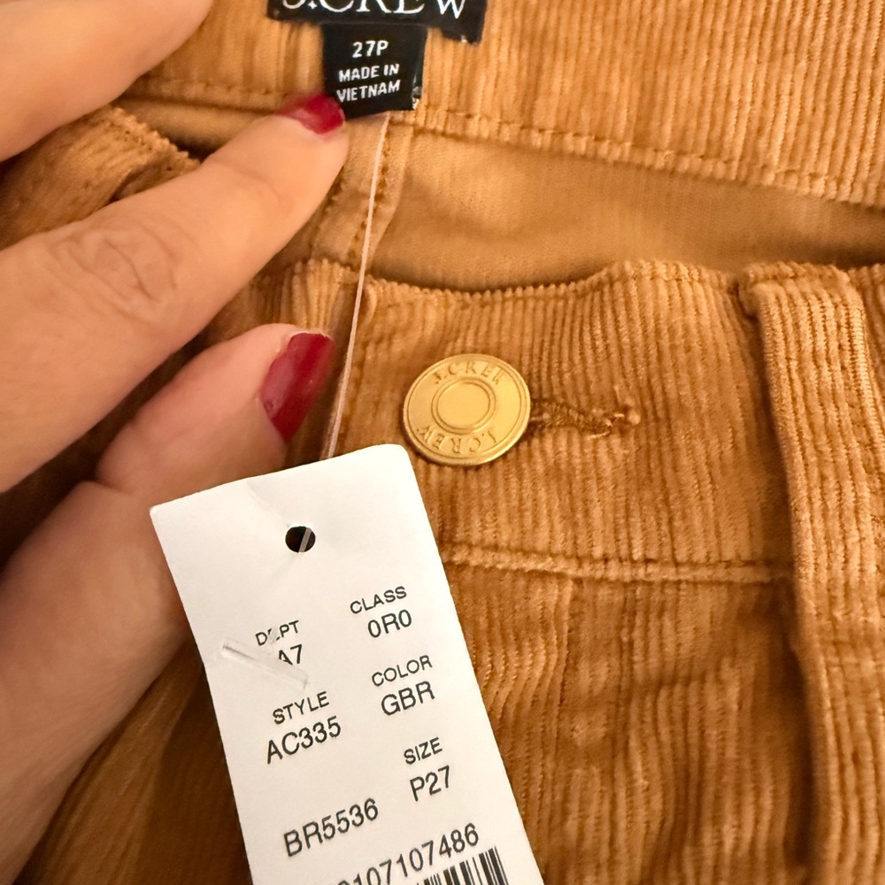 J. Crew Corduroy Pants in Warm Brown